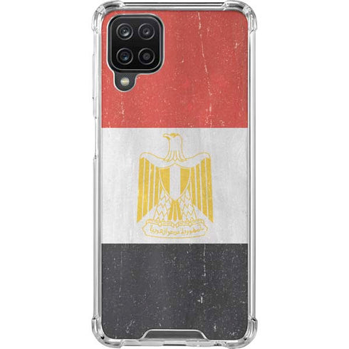 Egyptian Flag Distressed Galaxy A12 Clear Case